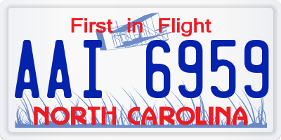NC license plate AAI6959