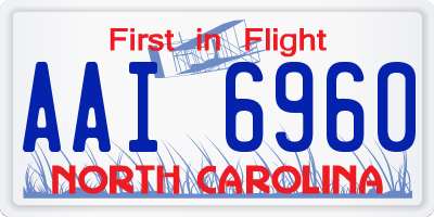 NC license plate AAI6960
