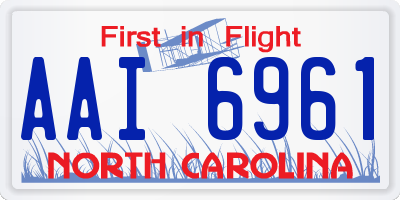NC license plate AAI6961