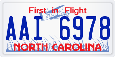 NC license plate AAI6978