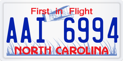 NC license plate AAI6994