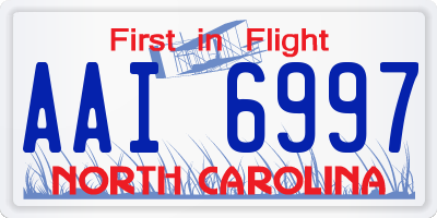 NC license plate AAI6997