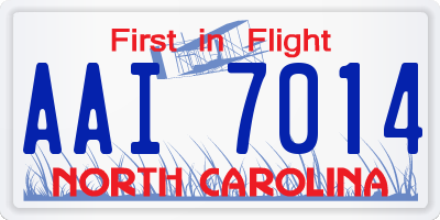 NC license plate AAI7014