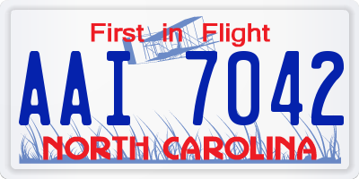 NC license plate AAI7042