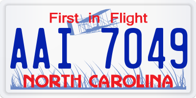 NC license plate AAI7049
