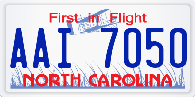 NC license plate AAI7050