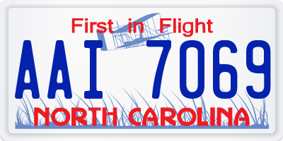 NC license plate AAI7069