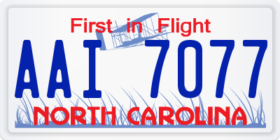 NC license plate AAI7077