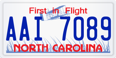 NC license plate AAI7089
