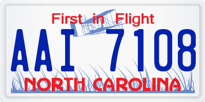 NC license plate AAI7108