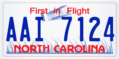 NC license plate AAI7124