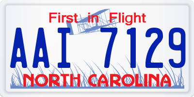 NC license plate AAI7129