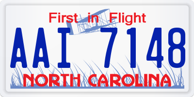 NC license plate AAI7148