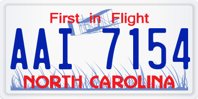 NC license plate AAI7154