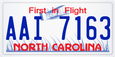 NC license plate AAI7163