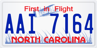 NC license plate AAI7164