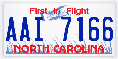NC license plate AAI7166