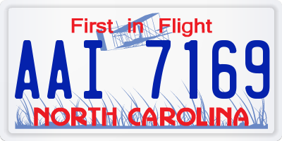 NC license plate AAI7169