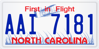 NC license plate AAI7181
