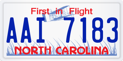 NC license plate AAI7183