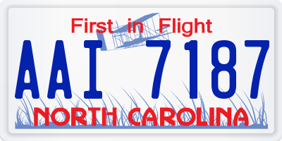NC license plate AAI7187
