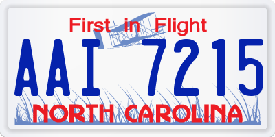 NC license plate AAI7215