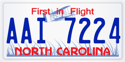 NC license plate AAI7224