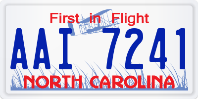 NC license plate AAI7241