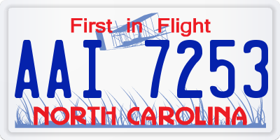 NC license plate AAI7253