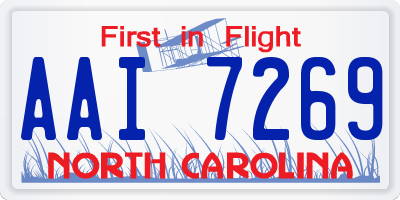 NC license plate AAI7269