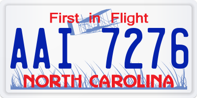 NC license plate AAI7276