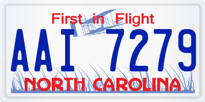 NC license plate AAI7279