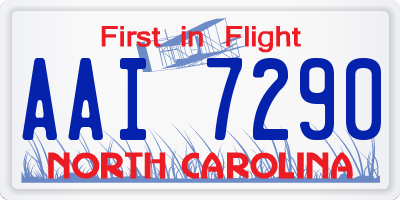 NC license plate AAI7290