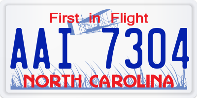 NC license plate AAI7304