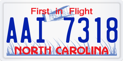 NC license plate AAI7318