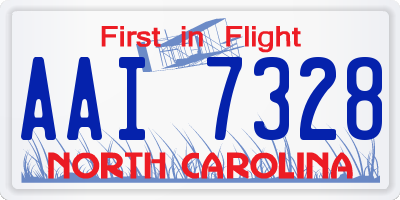 NC license plate AAI7328