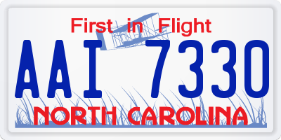 NC license plate AAI7330
