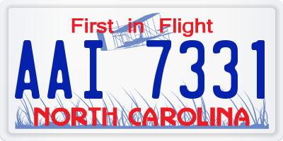 NC license plate AAI7331