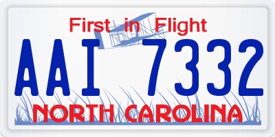 NC license plate AAI7332