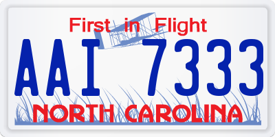 NC license plate AAI7333