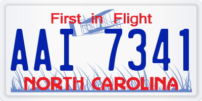 NC license plate AAI7341