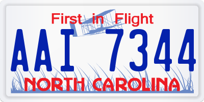 NC license plate AAI7344