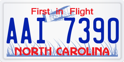 NC license plate AAI7390