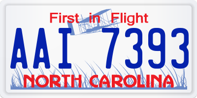 NC license plate AAI7393