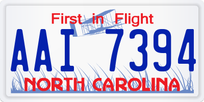NC license plate AAI7394