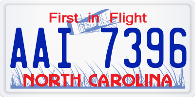 NC license plate AAI7396
