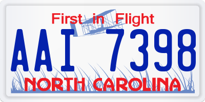 NC license plate AAI7398