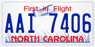 NC license plate AAI7406