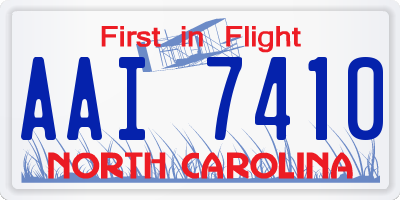 NC license plate AAI7410