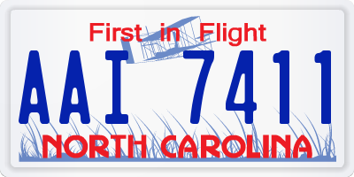 NC license plate AAI7411